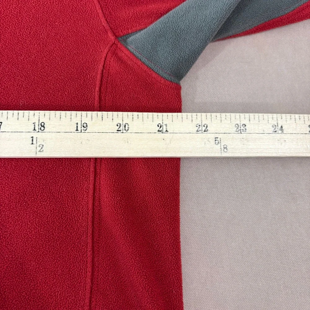 The North Face Fleece Sweater Men M Red TKA 100 1/4 Zip Pullover Two Tone Hiking